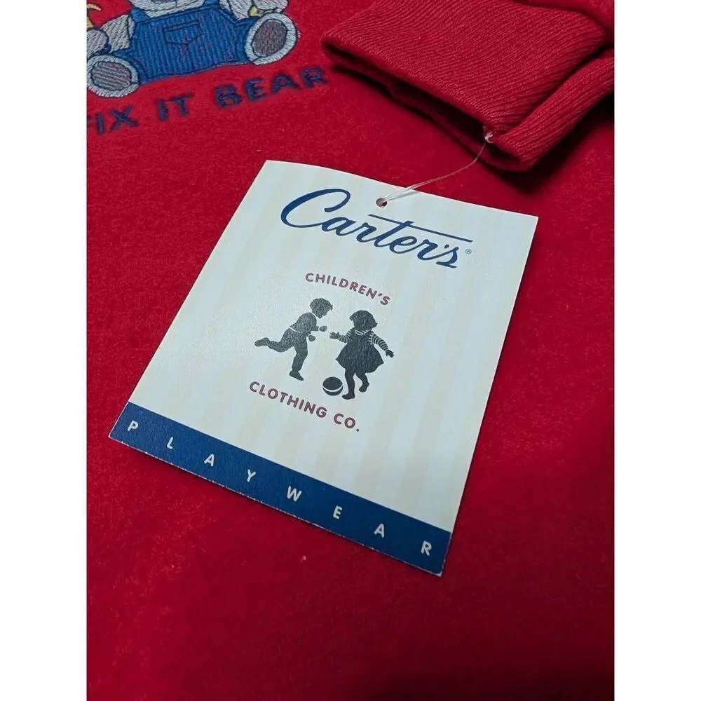 Vintage Carter’s Playwear “Fix It Bear” Sweatshirt | NOS w/ Tags | 12–18 Months